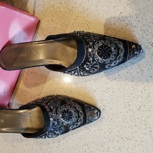 Palovio beaded black slip on's absolutely beautiful sz 10M NWTS